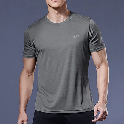 Men’s Summer Quick-Dry Gym T-Shirt – Oversized Fitness & Running Top Brazil Jersey Style