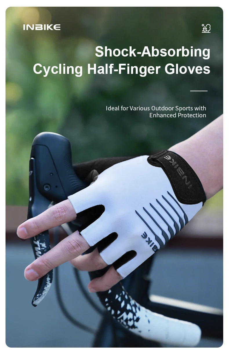 INBIKE Shockproof Gel Half Finger Cycling Gloves – Breathable Summer MTB Gloves