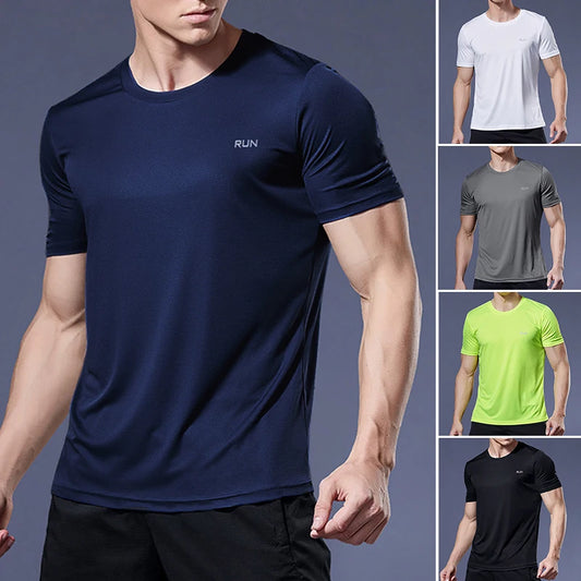 Men’s Summer Quick-Dry Gym T-Shirt – Oversized Fitness & Running Top Brazil Jersey Style