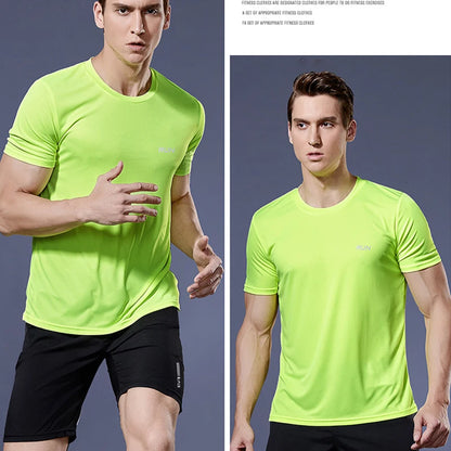Men’s Summer Quick-Dry Gym T-Shirt – Oversized Fitness & Running Top Brazil Jersey Style