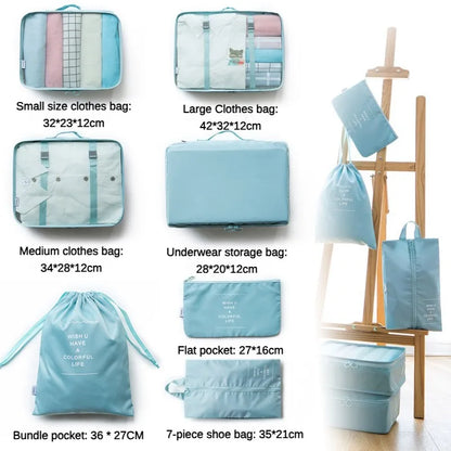 7-Piece Travel Organizer Bag Set – Packing Cubes for Clothes, Shoes & Accessories | Lightweight, Foldable & Multi-Purpose