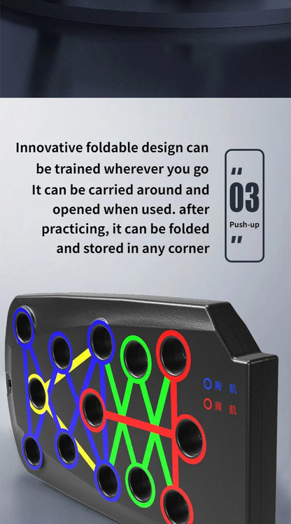 Portable Multifunctional Push-Up Board Set with Handles – Foldable Home Gym Equipment for Chest, Abs, Arms & Back Training
