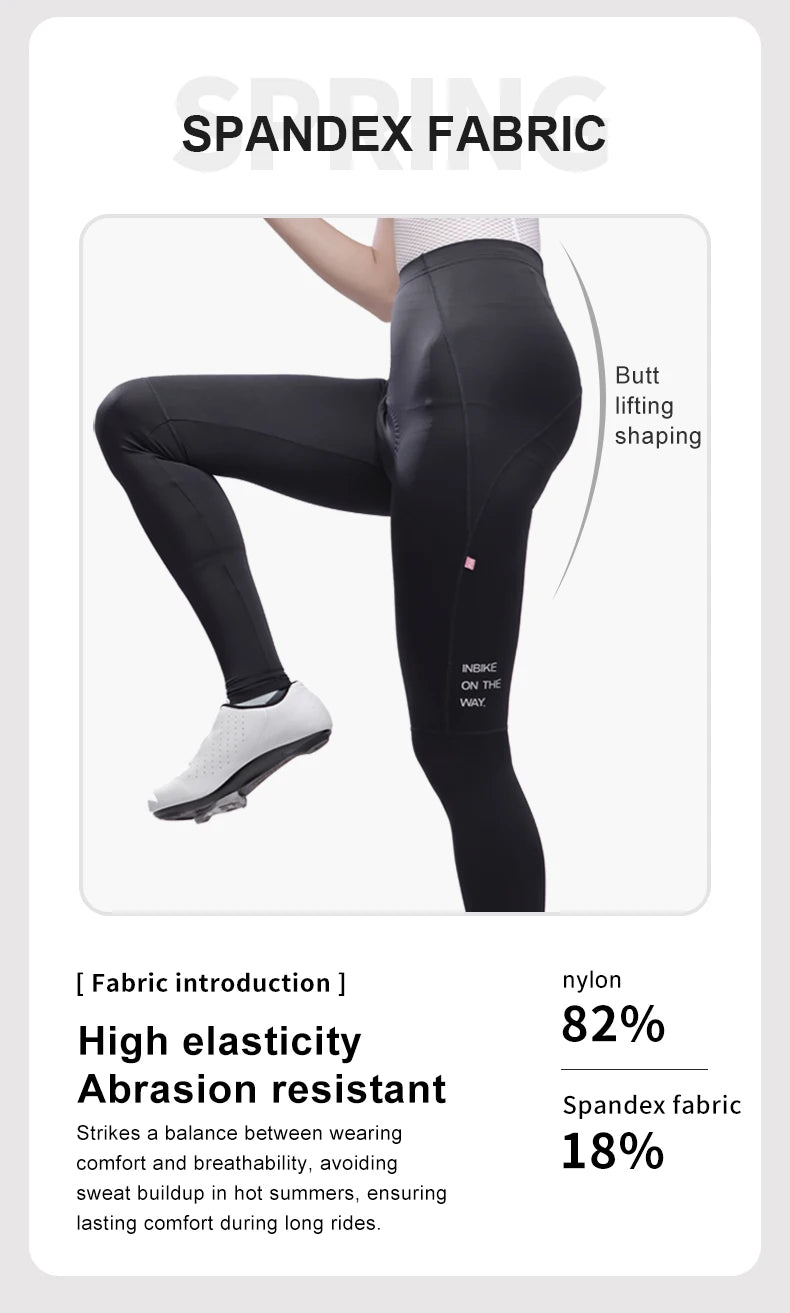 INBIKE 2024 Women’s Cycling Pants – Long Padded Bike Tights with Pockets