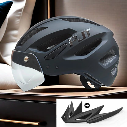 PJT Rechargeable LED Cycling Helmet with Sunglasses Shield
