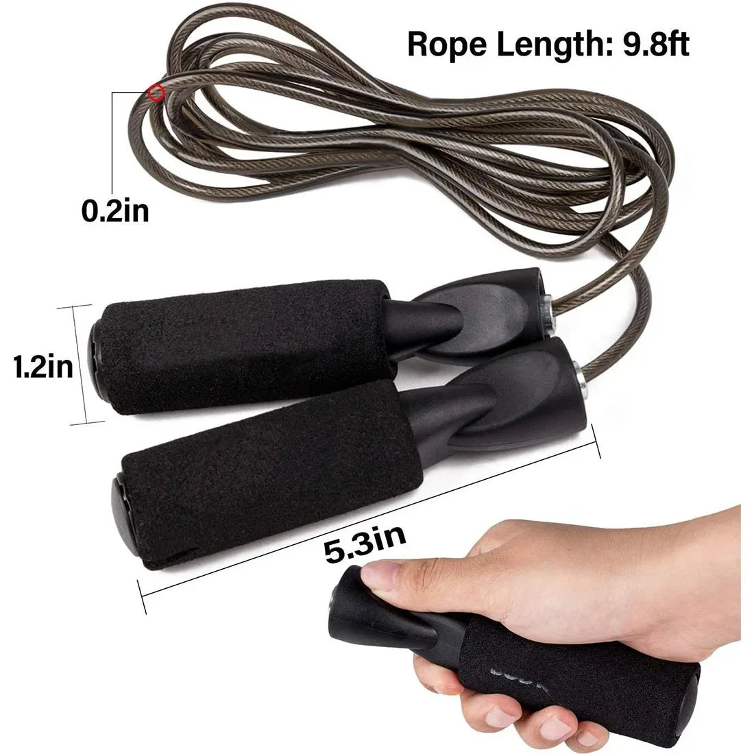Adjustable Steel Wire Jump Rope – Speed Skipping Fitness Trainer