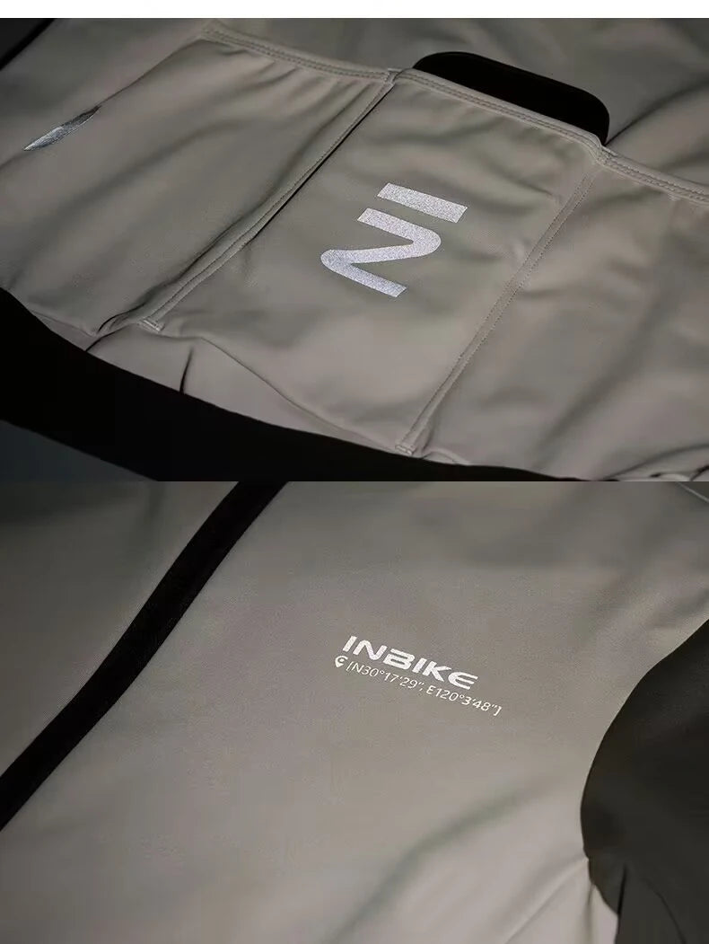 INBIKE Men’s Winter Cycling Jersey – Fleece, Reflective, Full Zippe