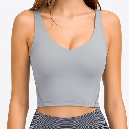 Crop Top – Longline Sports Bra with Shelf Bra