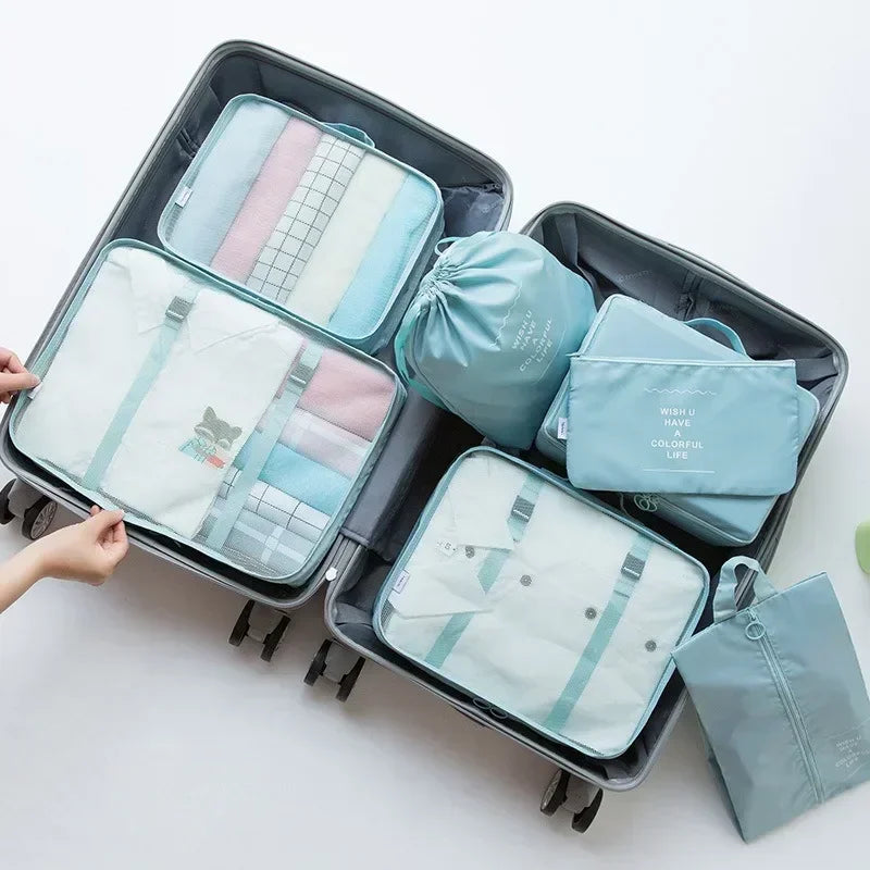 7-Piece Travel Organizer Bag Set – Packing Cubes for Clothes, Shoes & Accessories | Lightweight, Foldable & Multi-Purpose