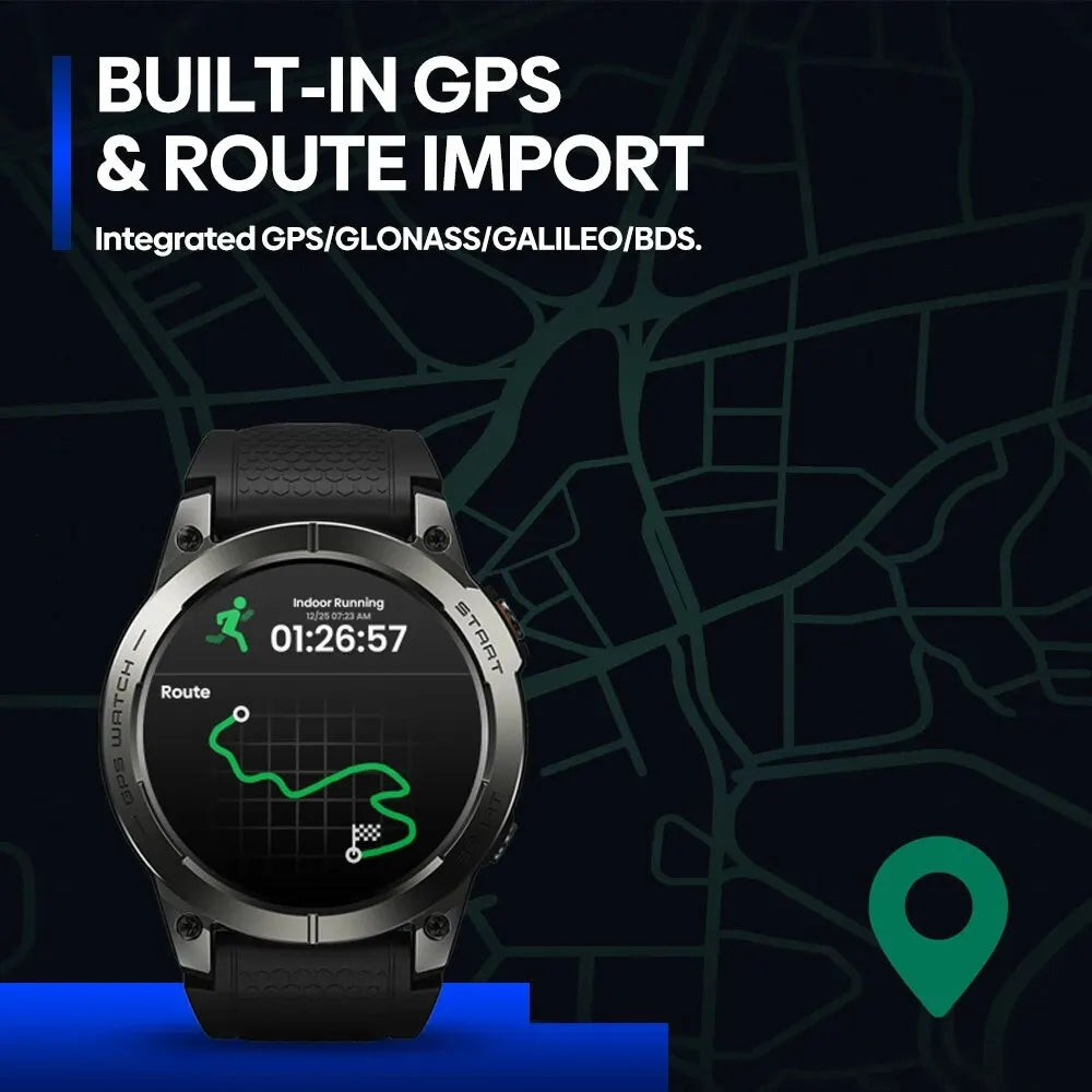 Zeblaze Stratos 3 PRO Smartwatch – 1.43” AMOLED, GPS, Bluetooth Calls, Fitness Tracker