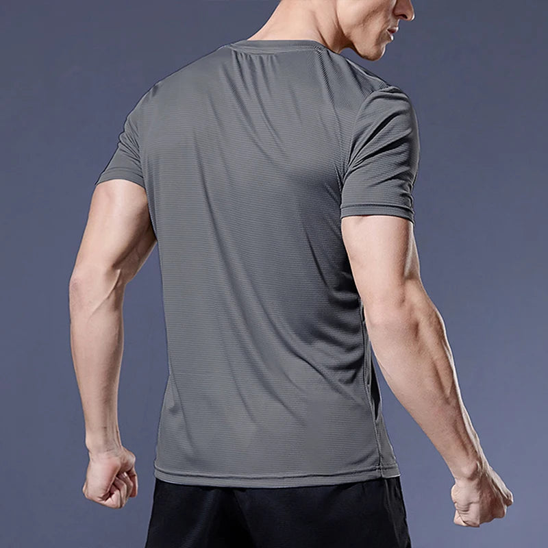 Men’s Summer Quick-Dry Gym T-Shirt – Oversized Fitness & Running Top Brazil Jersey Style