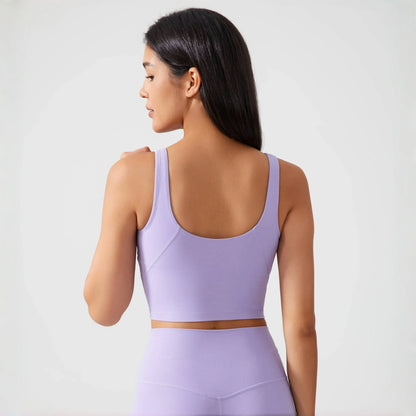 Women's Sports Bra – U-Back, Fixed Pad, Shockproof Yoga & Gym Crop Top