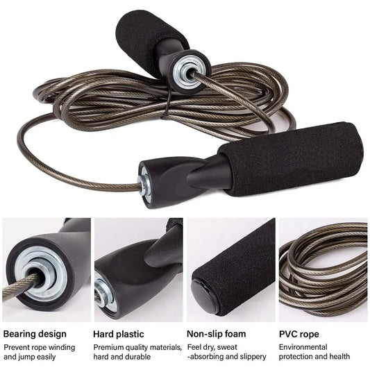 Adjustable Steel Wire Jump Rope – Speed Skipping Fitness Trainer