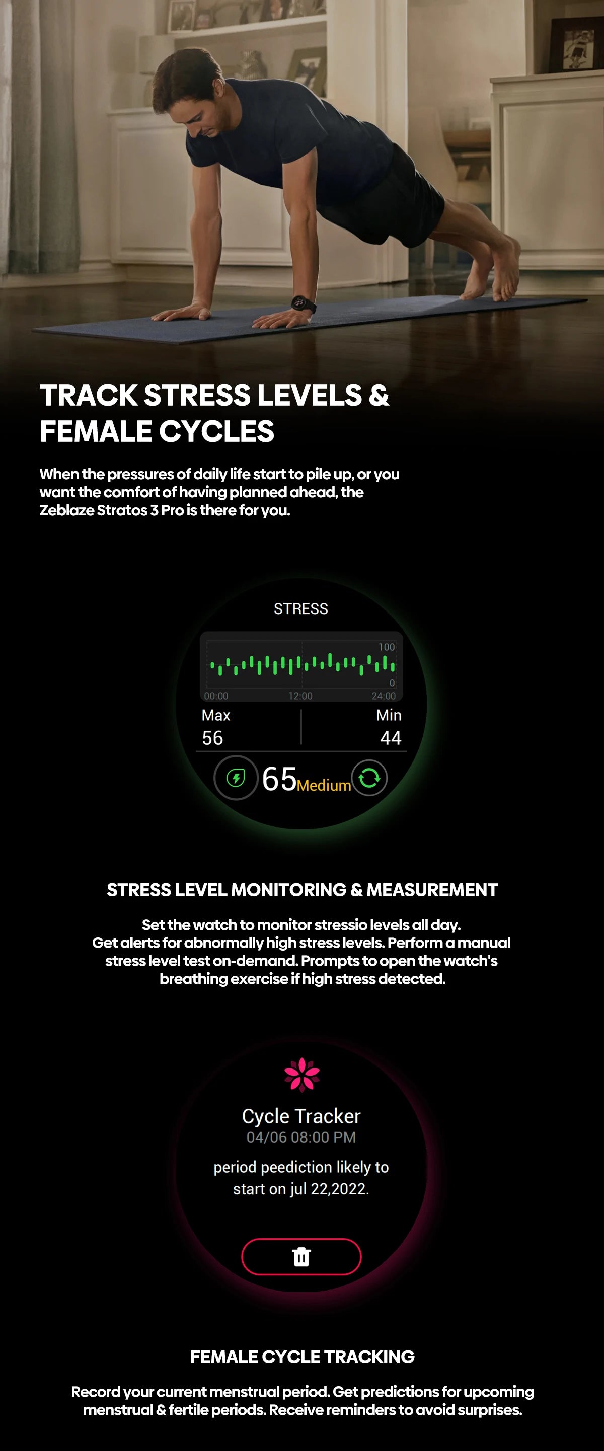 Zeblaze Stratos 3 PRO Smartwatch – 1.43” AMOLED, GPS, Bluetooth Calls, Fitness Tracker