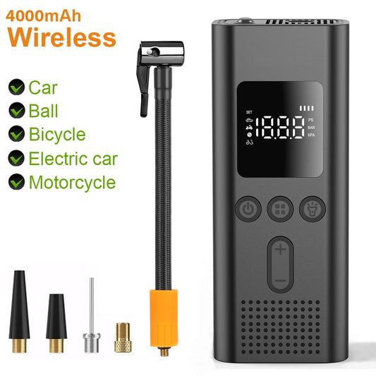 Portable Electric Air Compressor 150psi – Wireless for Cars & Bike
