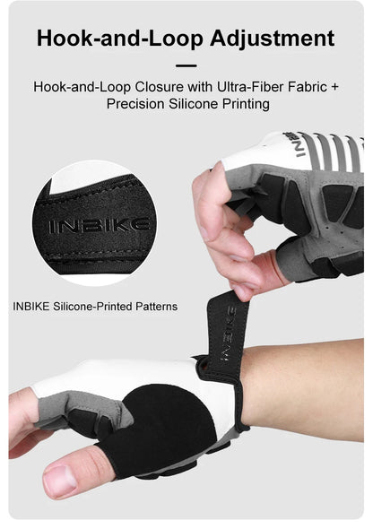 INBIKE Shockproof Gel Half Finger Cycling Gloves – Breathable Summer MTB Gloves