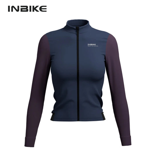 INBIKE Women’s Winter Cycling Jersey – Long Sleeve Fleece, Windproof & Reflective