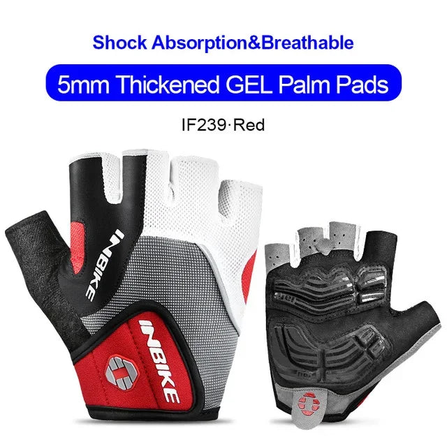 INBIKE Shockproof Gel Half Finger Cycling Gloves – Breathable Summer MTB Gloves