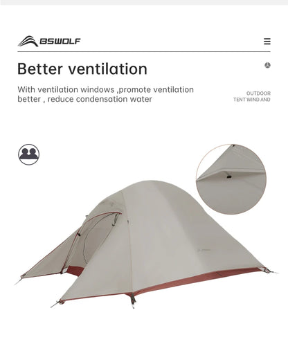 Ultralight Camping Tent for 1-2 Persons – Waterproof Nylon