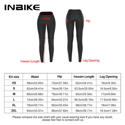 INBIKE 2024 Women’s Cycling Pants – Long Padded Bike Tights with Pockets