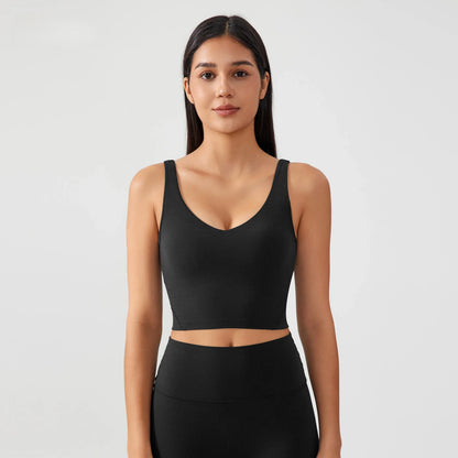 Women's Sports Bra – U-Back, Fixed Pad, Shockproof Yoga & Gym Crop Top