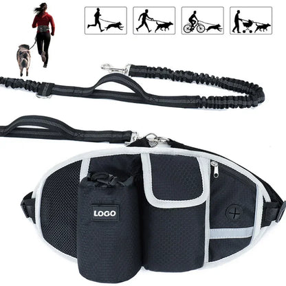 Outdoor Pet Waistpack with Leash – Hands-Free Dog Walking Belt for Running, Training & Hiking | Reflective, Adjustable & Multifunctional