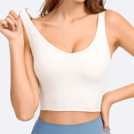 Crop Top – Longline Sports Bra with Shelf Bra