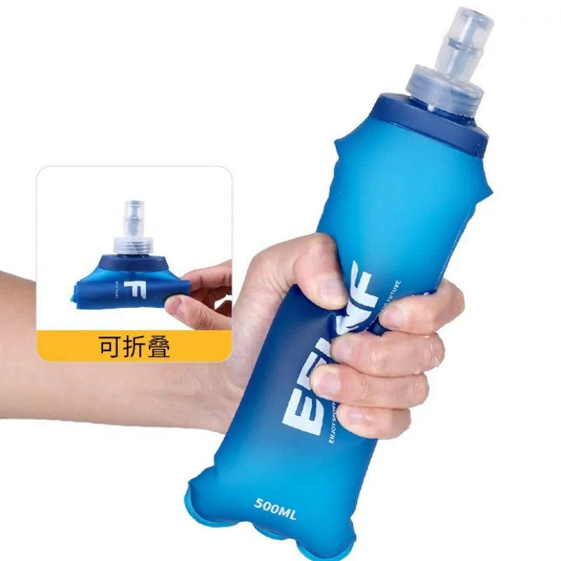 500ml TPU Foldable Soft Water Bottle – Collapsible Sports Flask for Hiking & Running