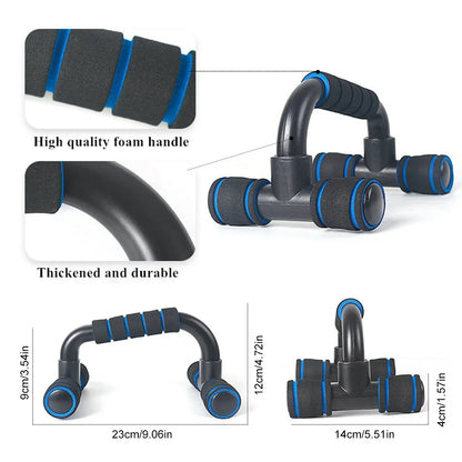 1 Pair U-Shaped Push-Up Bars with Hand Sponge Grip – Home Gym Strength Training