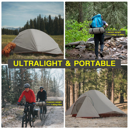 Ultralight Camping Tent for 1-2 Persons – Waterproof Nylon