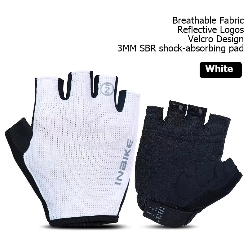 INBIKE Half Finger Cycling Gloves – Breathable, Shock-Absorption MTB Gloves