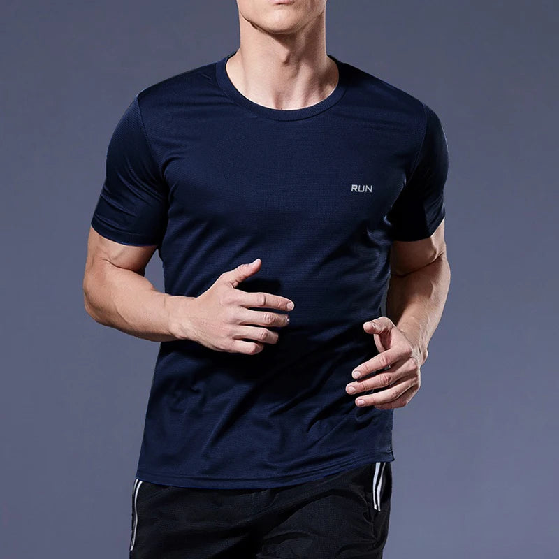 Men’s Summer Quick-Dry Gym T-Shirt – Oversized Fitness & Running Top Brazil Jersey Style