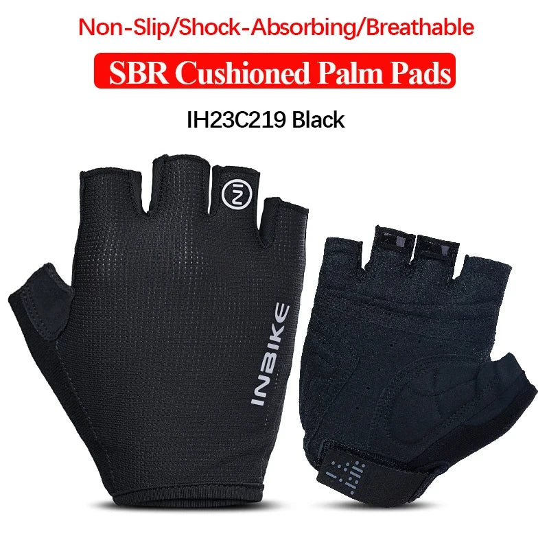 INBIKE Shockproof Gel Half Finger Cycling Gloves – Breathable Summer MTB Gloves