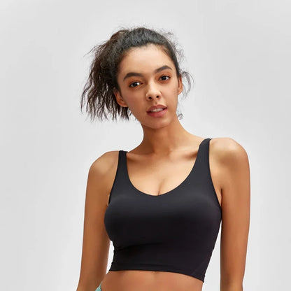 Crop Top – Longline Sports Bra with Shelf Bra