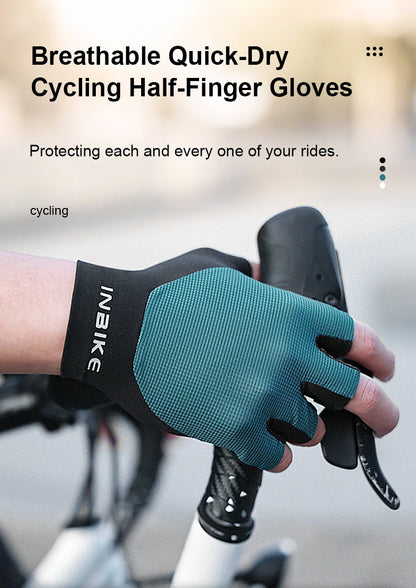 INBIKE Half Finger Cycling Gloves – Breathable, Shock-Absorption MTB Gloves