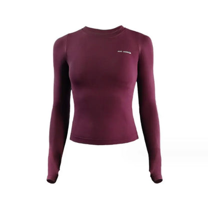 Women’s Long Sleeve Seamless Yoga Shirt – Quick-Dry, Breathable Workout Top for Gym & Running