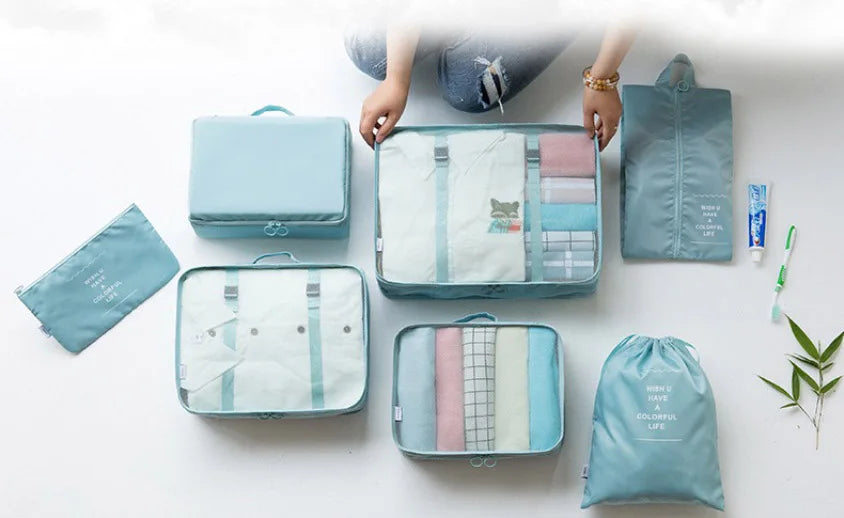 7-Piece Travel Organizer Bag Set – Packing Cubes for Clothes, Shoes & Accessories | Lightweight, Foldable & Multi-Purpose