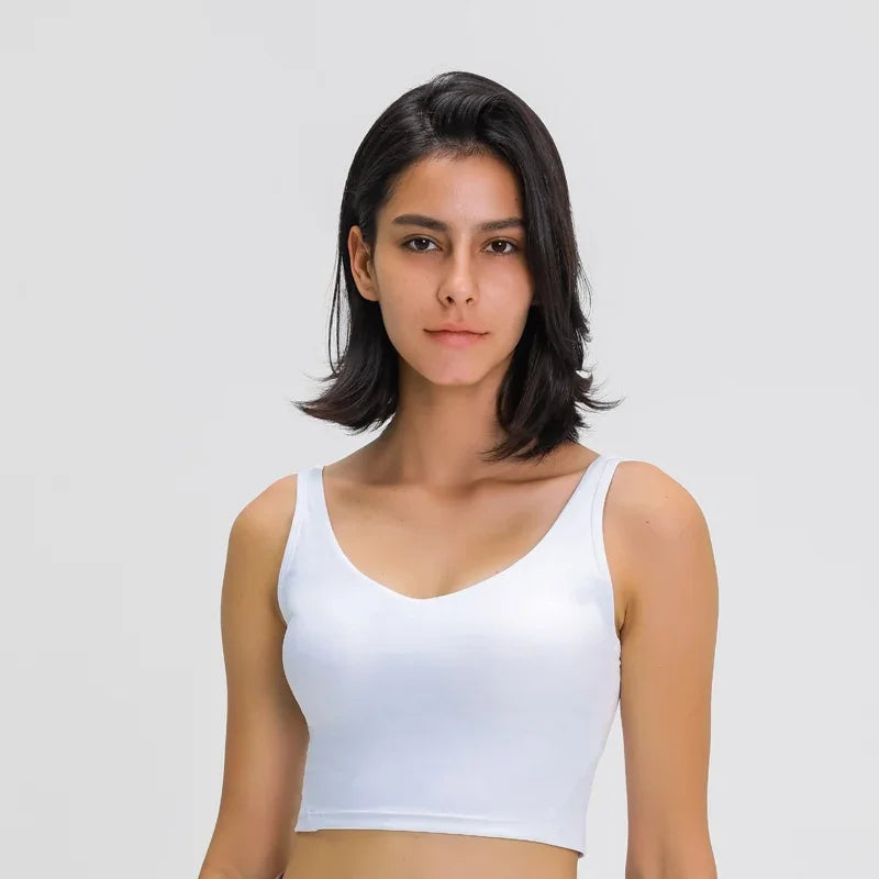 Crop Top – Longline Sports Bra with Shelf Bra