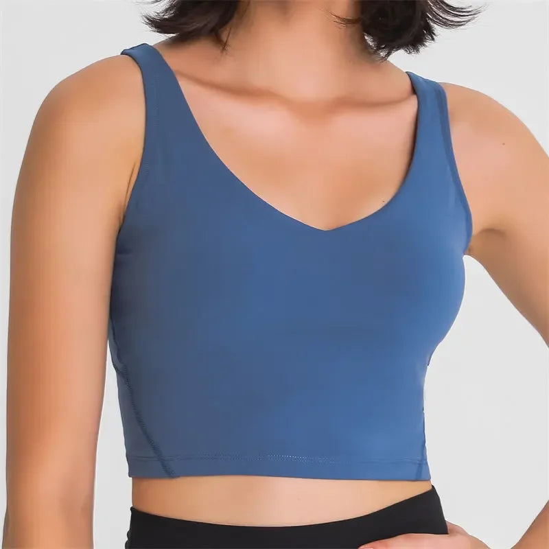 Crop Top – Longline Sports Bra with Shelf Bra