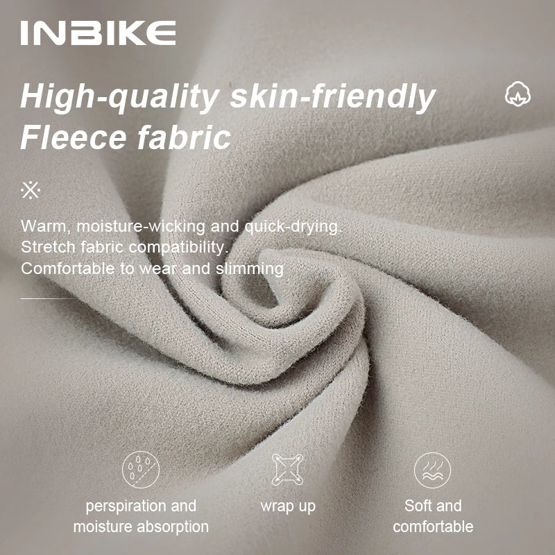 INBIKE Women’s Winter Cycling Jersey – Long Sleeve Fleece, Windproof & Reflective