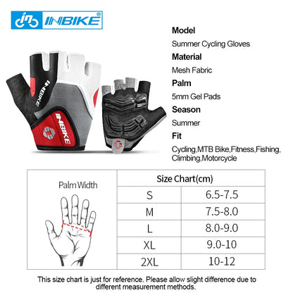 INBIKE Shockproof Gel Half Finger Cycling Gloves – Breathable Summer MTB Gloves