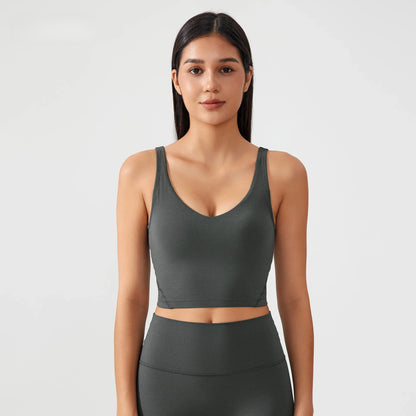 Women's Sports Bra – U-Back, Fixed Pad, Shockproof Yoga & Gym Crop Top