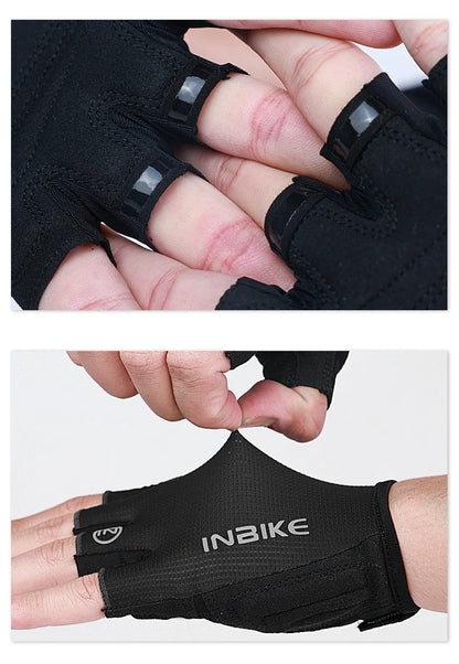 INBIKE Half Finger Cycling Gloves – Breathable, Shock-Absorption MTB Gloves
