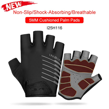 INBIKE Shockproof Gel Half Finger Cycling Gloves – Breathable Summer MTB Gloves