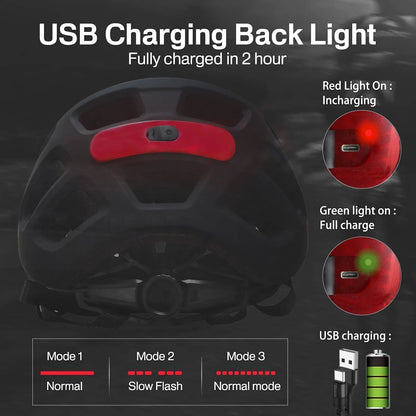 PJT Rechargeable LED Cycling Helmet with Sunglasses Shield