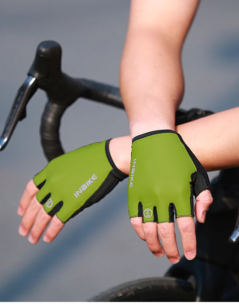 INBIKE Half Finger Cycling Gloves – Breathable, Shock-Absorption MTB Gloves