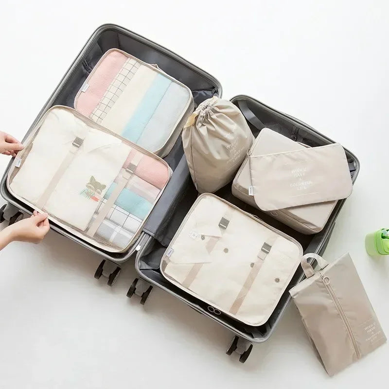 7-Piece Travel Organizer Bag Set – Packing Cubes for Clothes, Shoes & Accessories | Lightweight, Foldable & Multi-Purpose