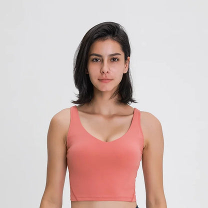 Crop Top – Longline Sports Bra with Shelf Bra