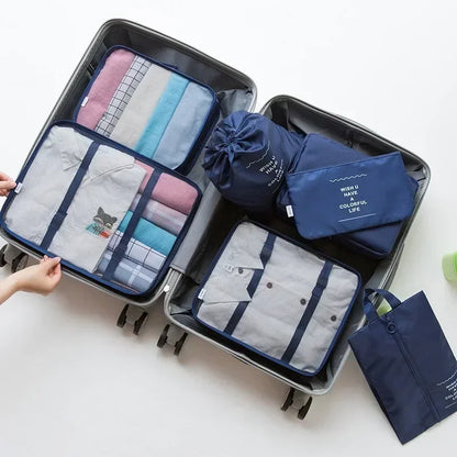 7-Piece Travel Organizer Bag Set – Packing Cubes for Clothes, Shoes & Accessories | Lightweight, Foldable & Multi-Purpose