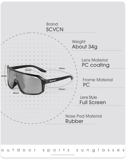 SCVCN HOT MTB Cycling Glasses for Men Women Outdoor Sports Running Drving Sunglasses UV400 Road Running Bike Bicycle Goggles