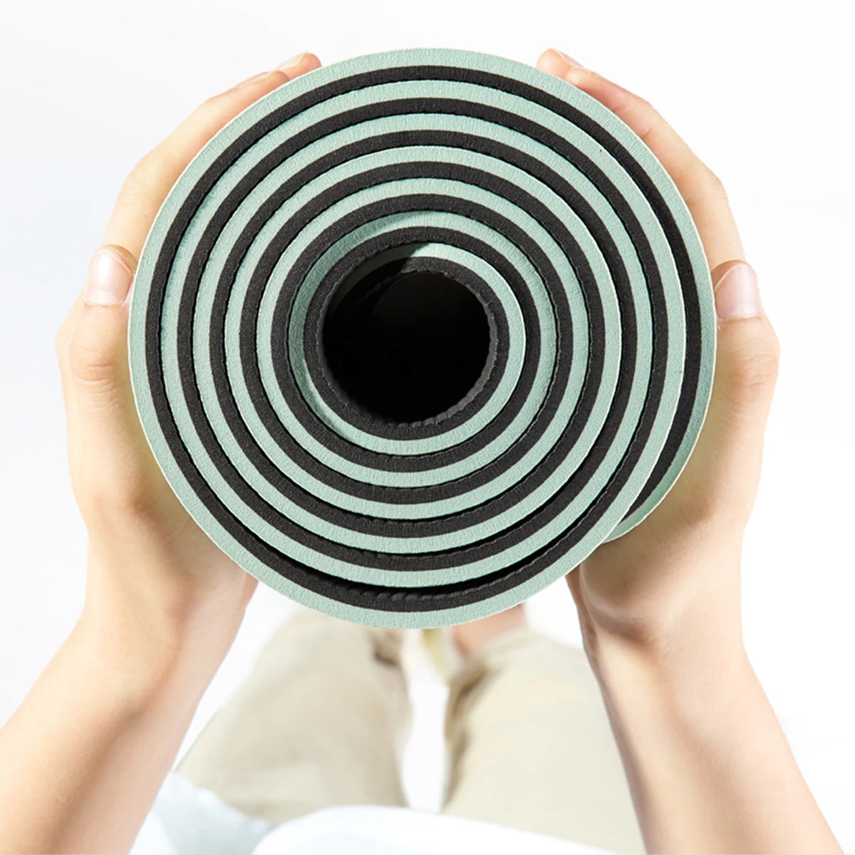 TPE Yoga Mat – Non-Slip Fitness Mat with Alignment Lines for Home Workouts & Beginners